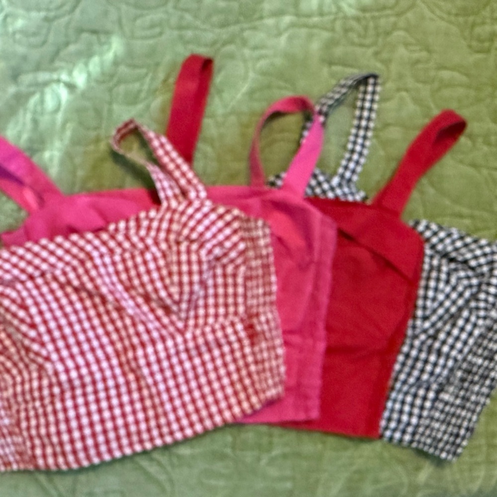 Four Size Small Trashy Diva Trixie Tops Red Pink Black White Gingham